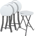 White 18 inch Set of 4 Folding Stool with Handle G128