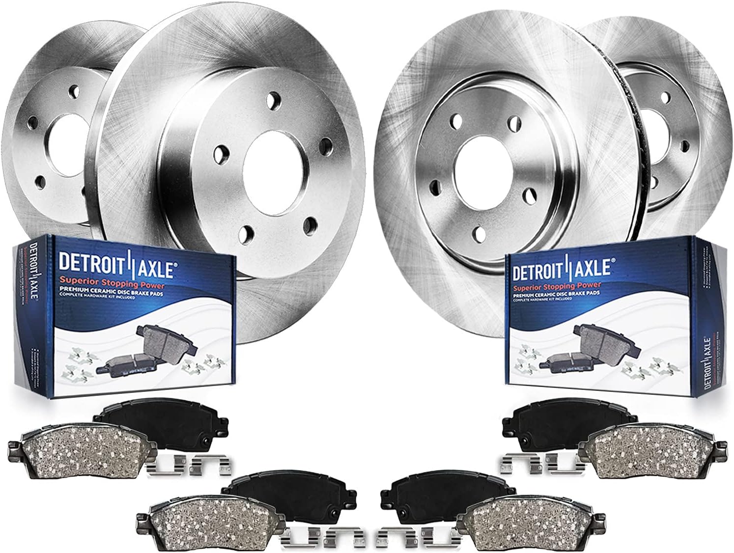 10.32" Front & 10.24" Rear Disc Brake Rotors Brake Pads 8pc Set J6024
