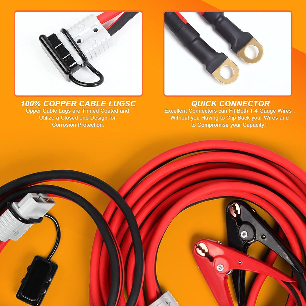 30 Feet 1 Gauge 800A Heavy Duty Booster Cable with Carry Bag M486
