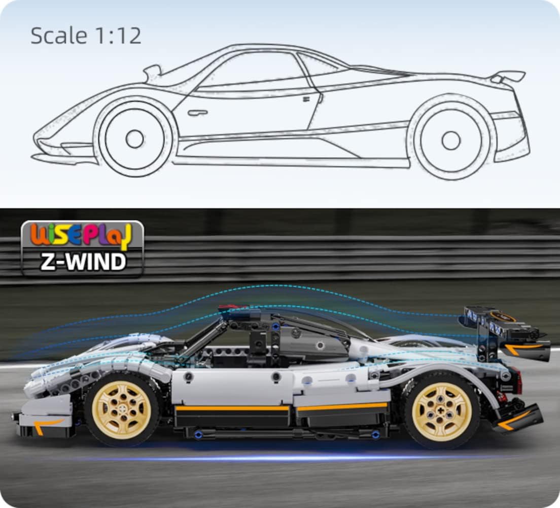 1:12 Scale Collectible Model Race Car Technic Set S255239