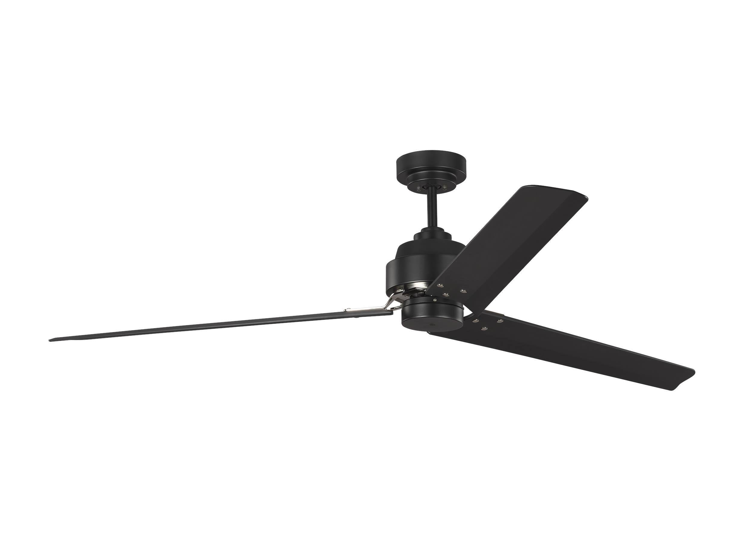 68x22 Arcade Ceiling Fan Midnight Black Polished Nickel M7574