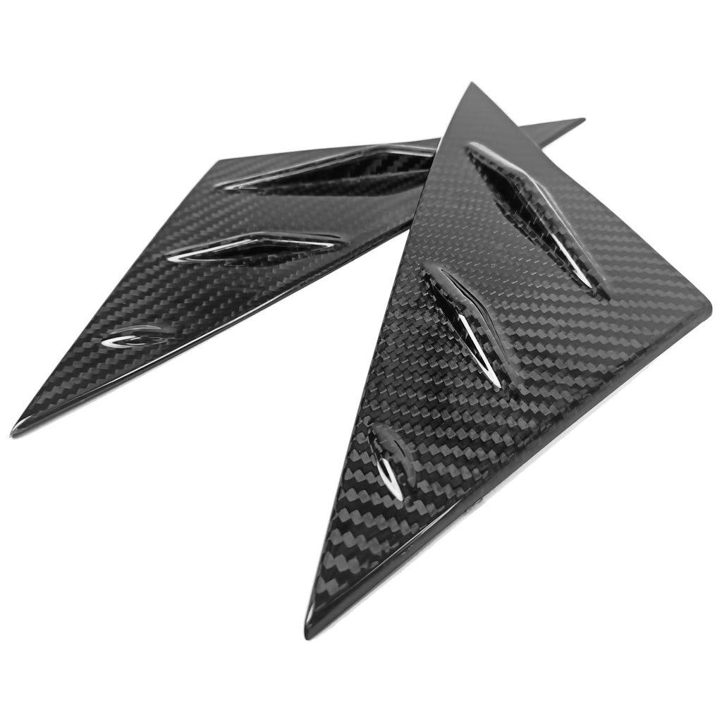 Front Window Louver Real Carbon Fiber Vent Trim 2PCS O404