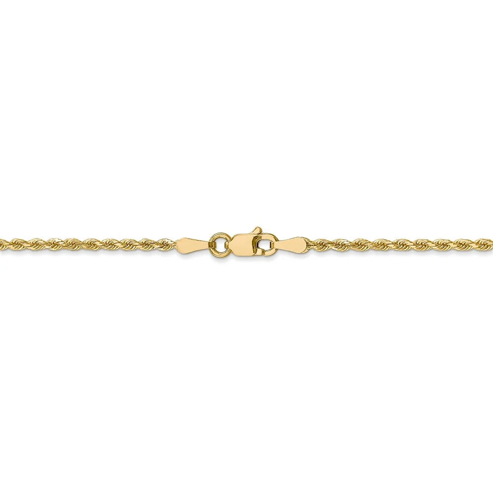 14kt Yellow Gold Diamond-Cut Rope Chain 24 inch Lobster Clasp H76310