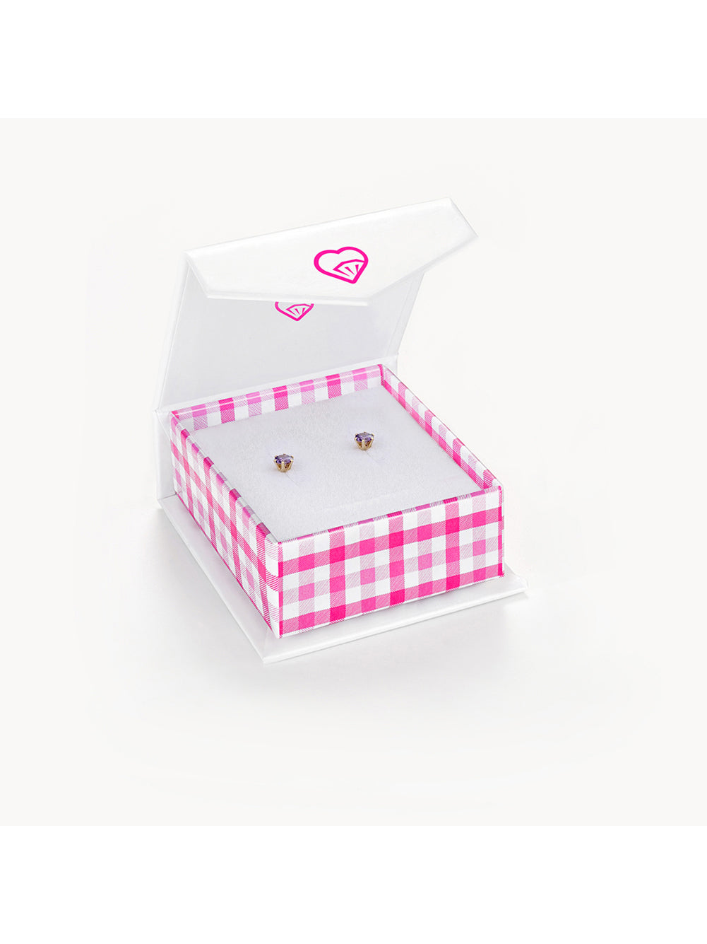 Simulated Amethyst Toddler Earrings Safety Screw Back C822