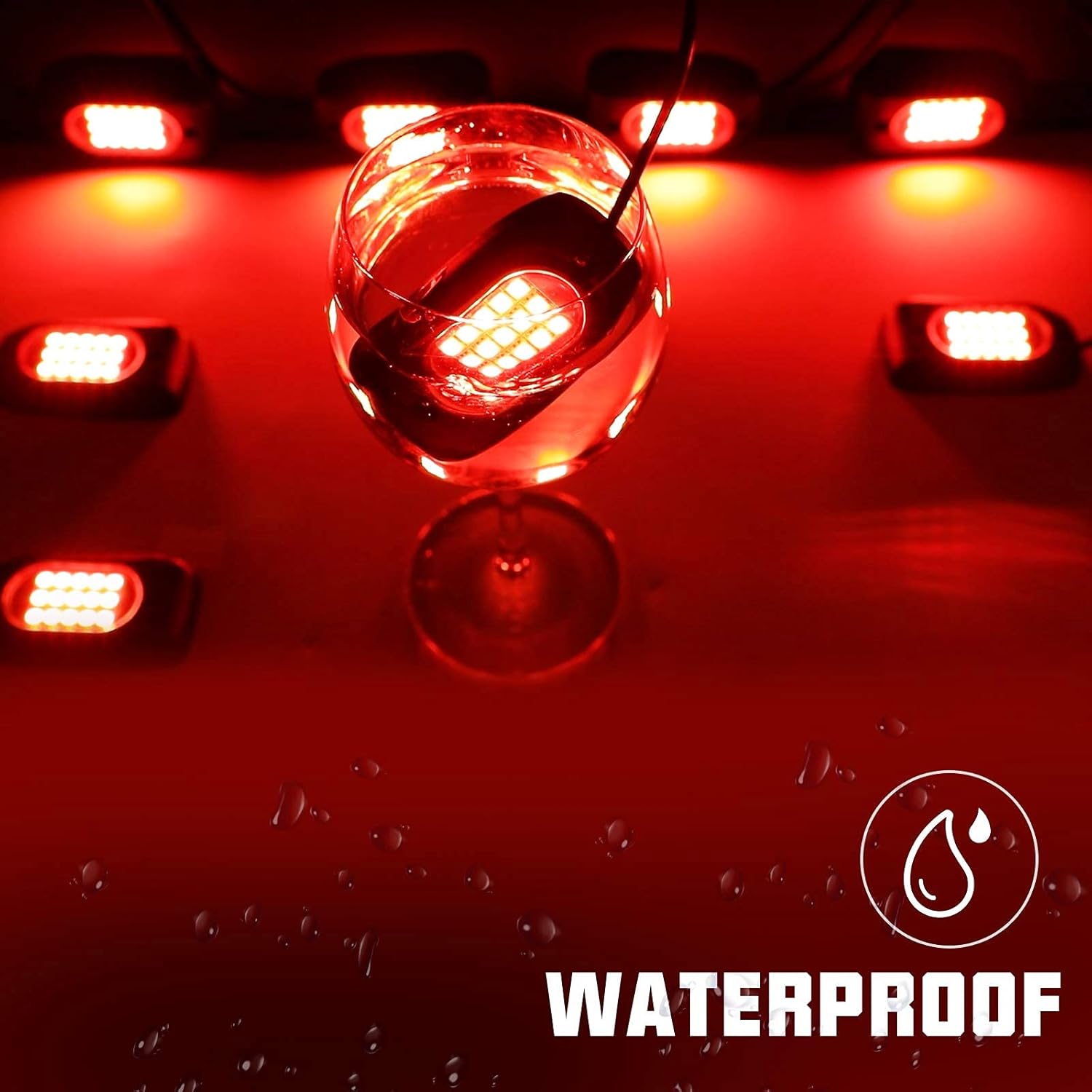 8 Pods RGB LED Rock Lights with Remote Control S4447