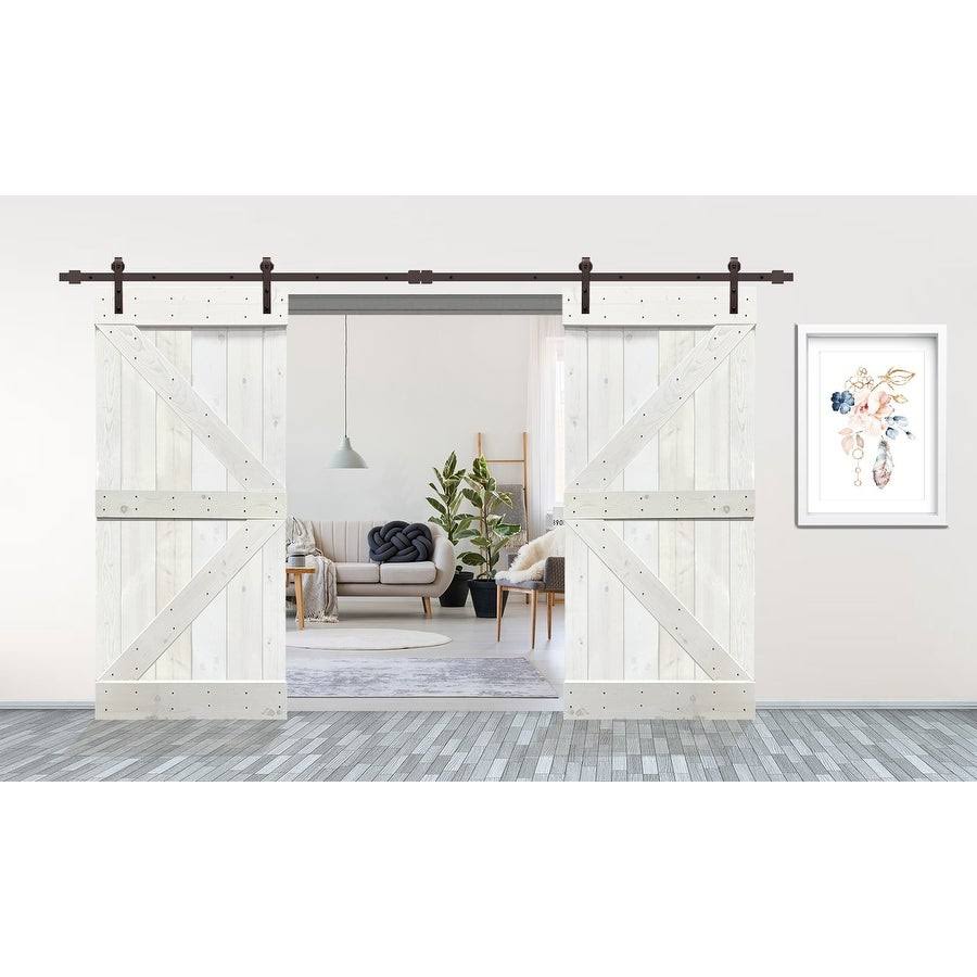 White 60 x 84 Barn Door with Hardware Kit A8920