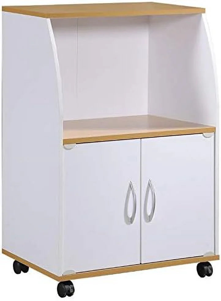 White Microwave Kitchen Cart A74997