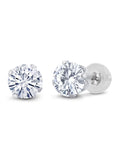 14K White Gold White Moissanite Stud Earrings (2.00 Cttw, Round 6.5MM) E7736