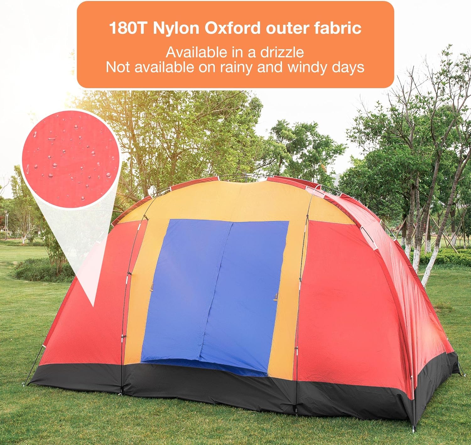 8 Person Lightweight Camping Tent with Carry Bag S72979