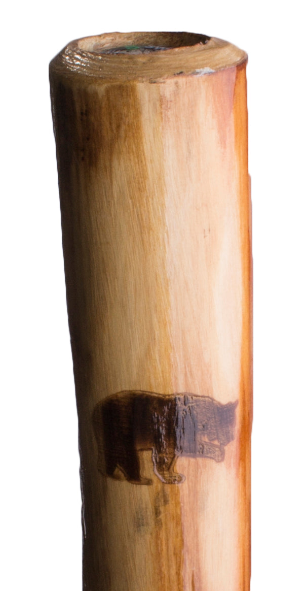 Wooden Walking Stick with Compass and Pouch Q105226