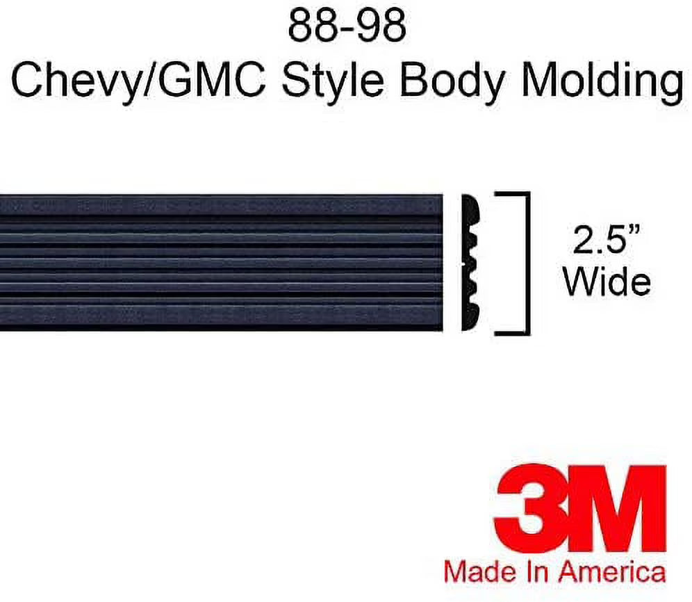 Black Side Body Trim Molding 2.5" Quarter Roll 80" M8051