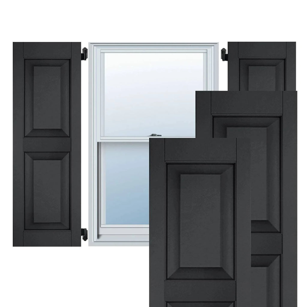 Black Raised Panel Shutters Pair L34524
