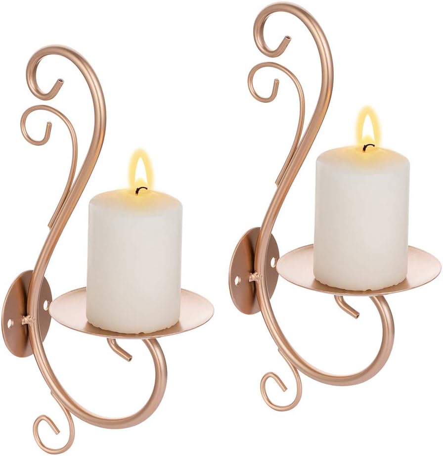 Gold Iron Vine Wall Candle Sconce R7863