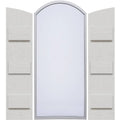 Rustic Faux Wood Shutters with Elliptical Arch Top P377