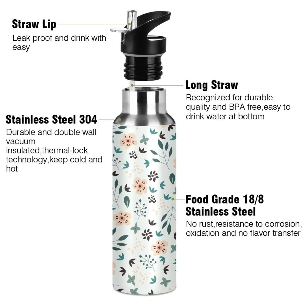 Stainless Steel Insulated Water Bottle with Straw Lid I57907