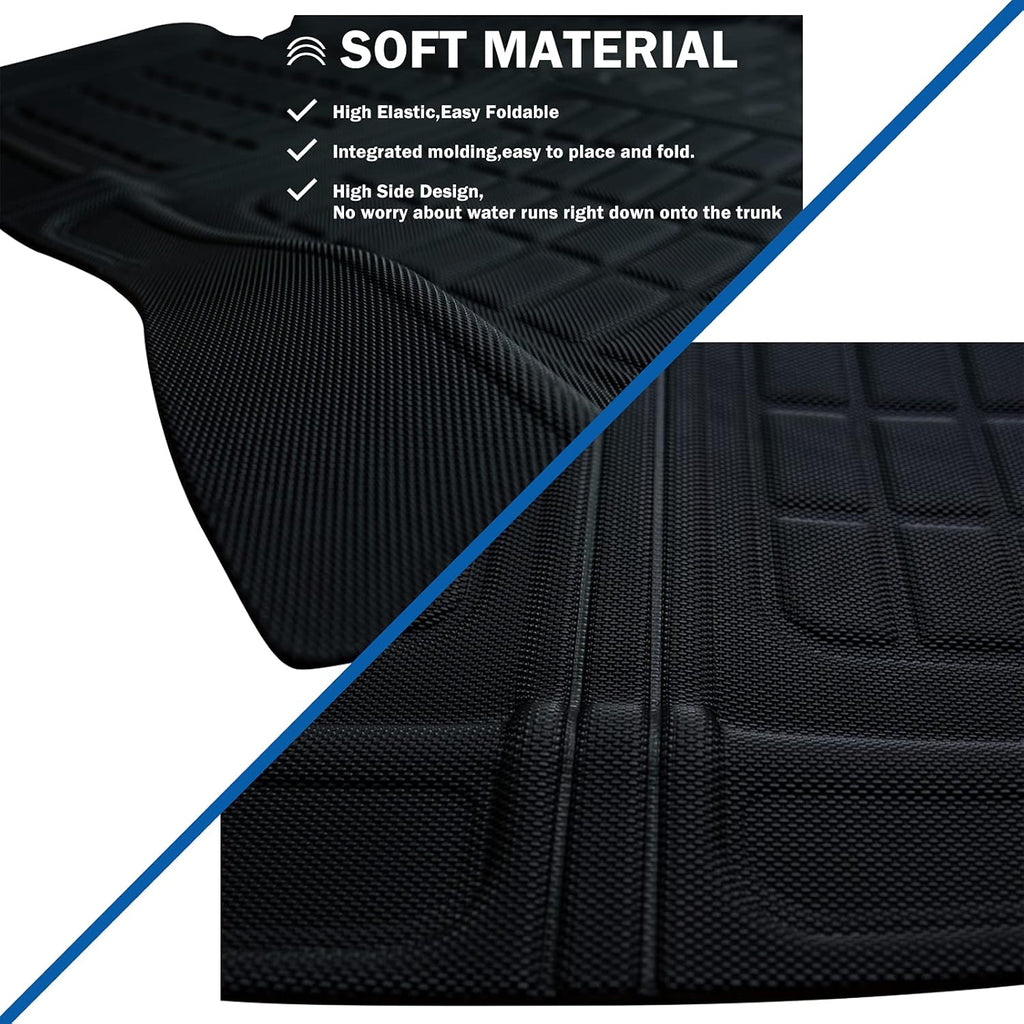 Black Waterproof Rear Trunk Mat Cargo Liner U8359