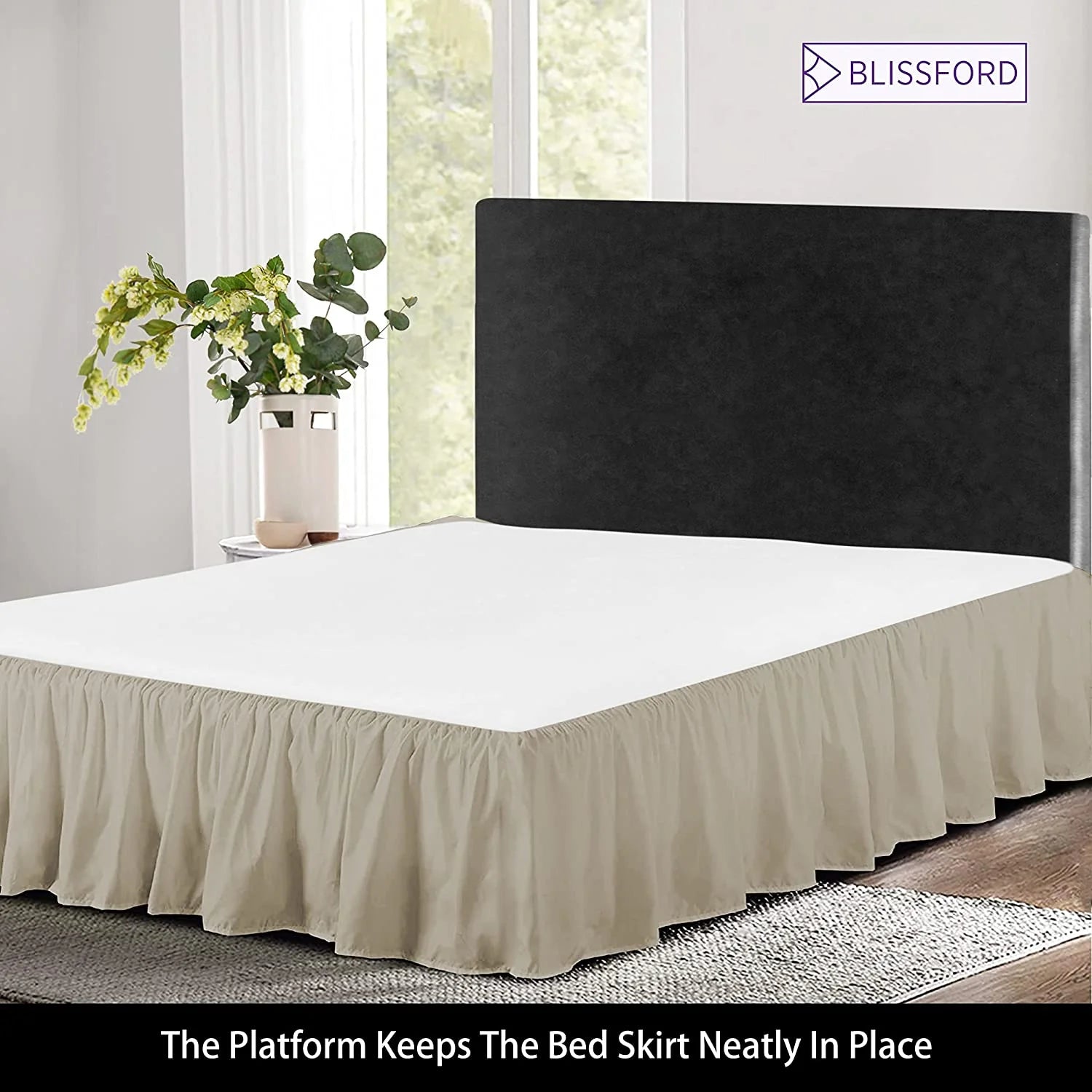 Twin Stone 18 inch Drop Poly/Cotton Bed Skirt L405406