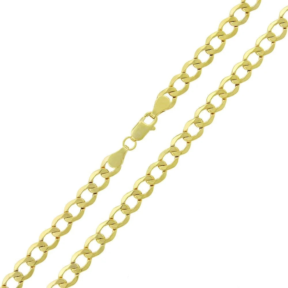 10K Yellow Gold 5.5mm Hollow Cuban Chain Necklace M43002