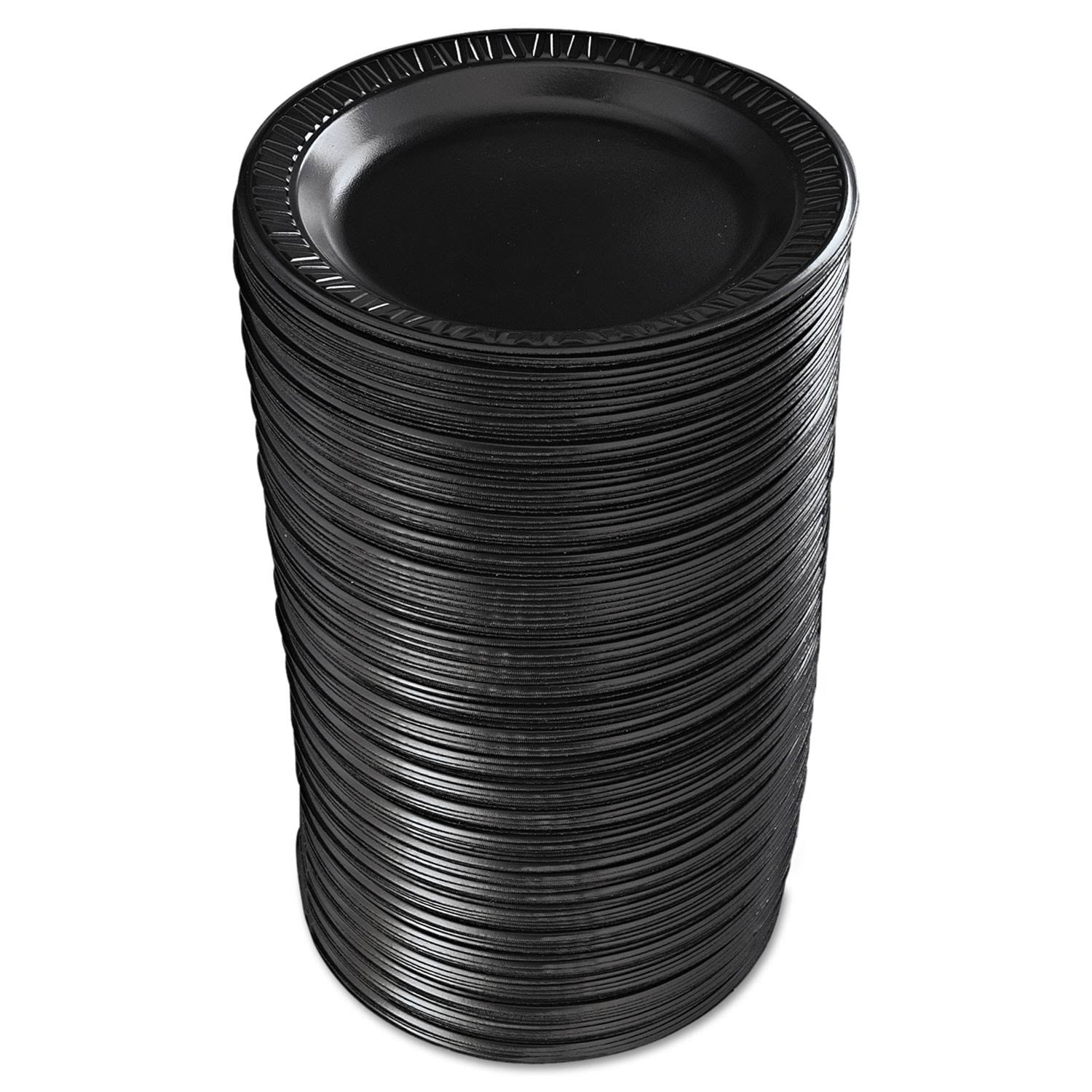 500 Count Black Laminated Foam Plate V992