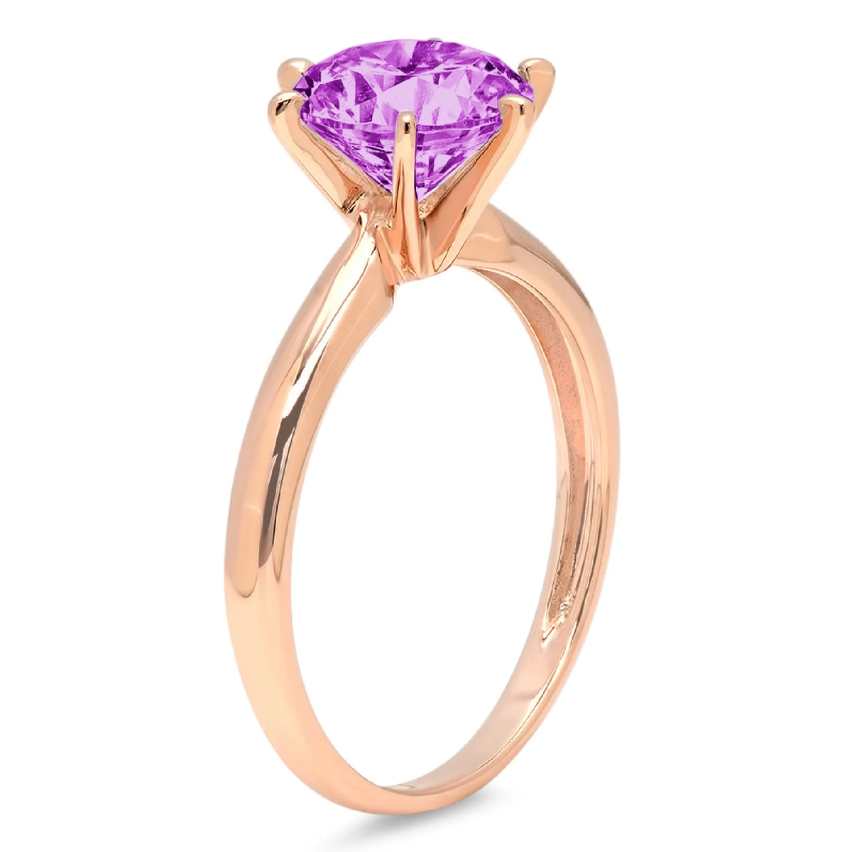 18k Rose Gold Simulated Alexandrite Ring Size 10.5 T42922