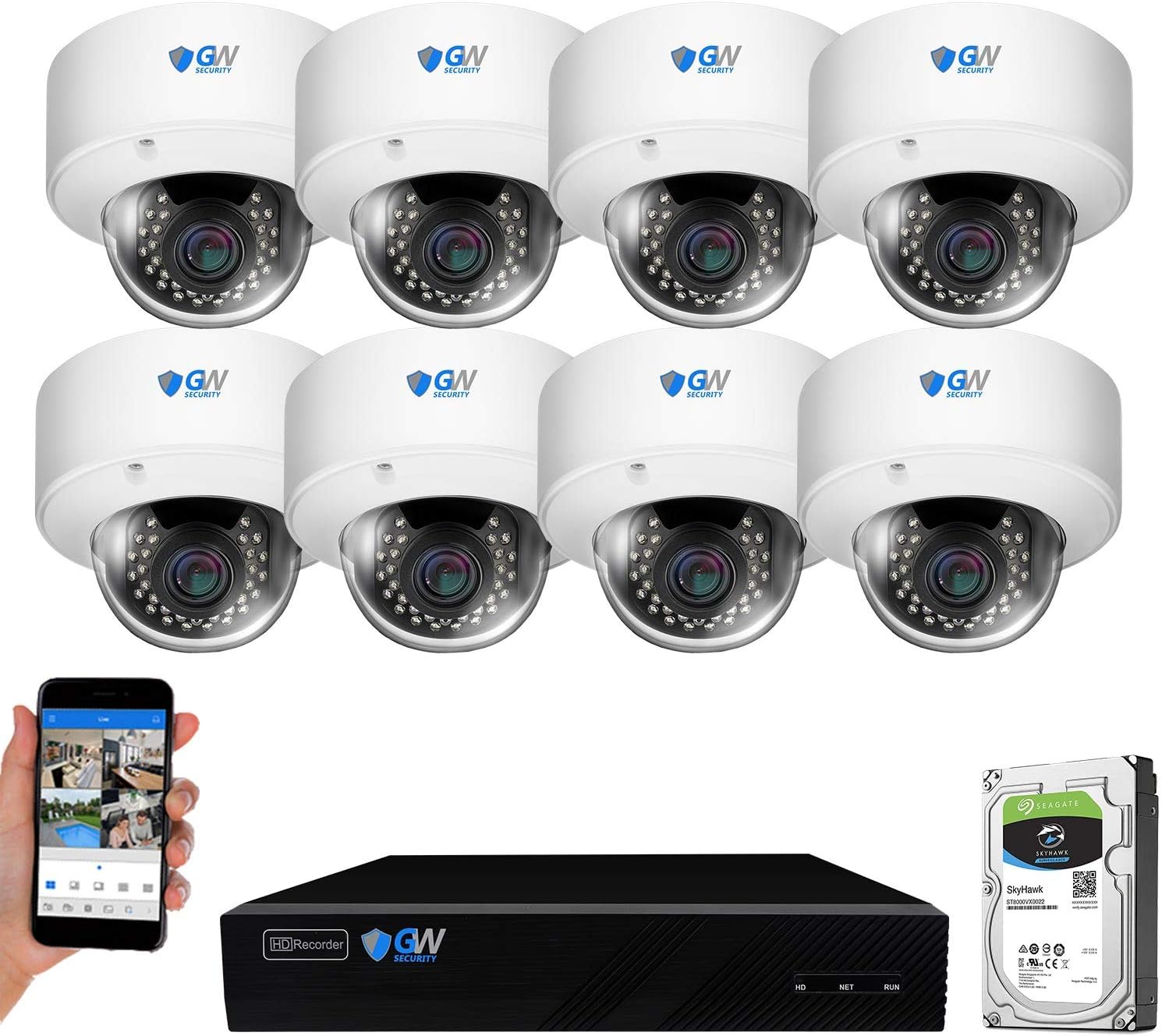 8 Channel 4K NVR 5MP Security Camera System with 8 Dome Cameras and 4TB Hard Drive R103462