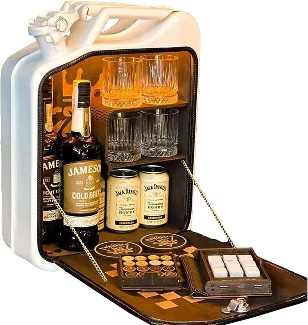 White Pack of 2 Mini Bar Cabinet Set W918