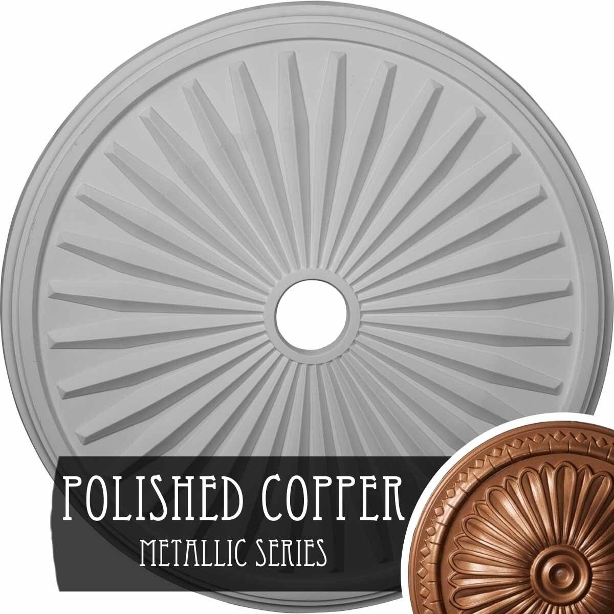 Hand-Painted Polished Copper Ceiling Medallion G62538