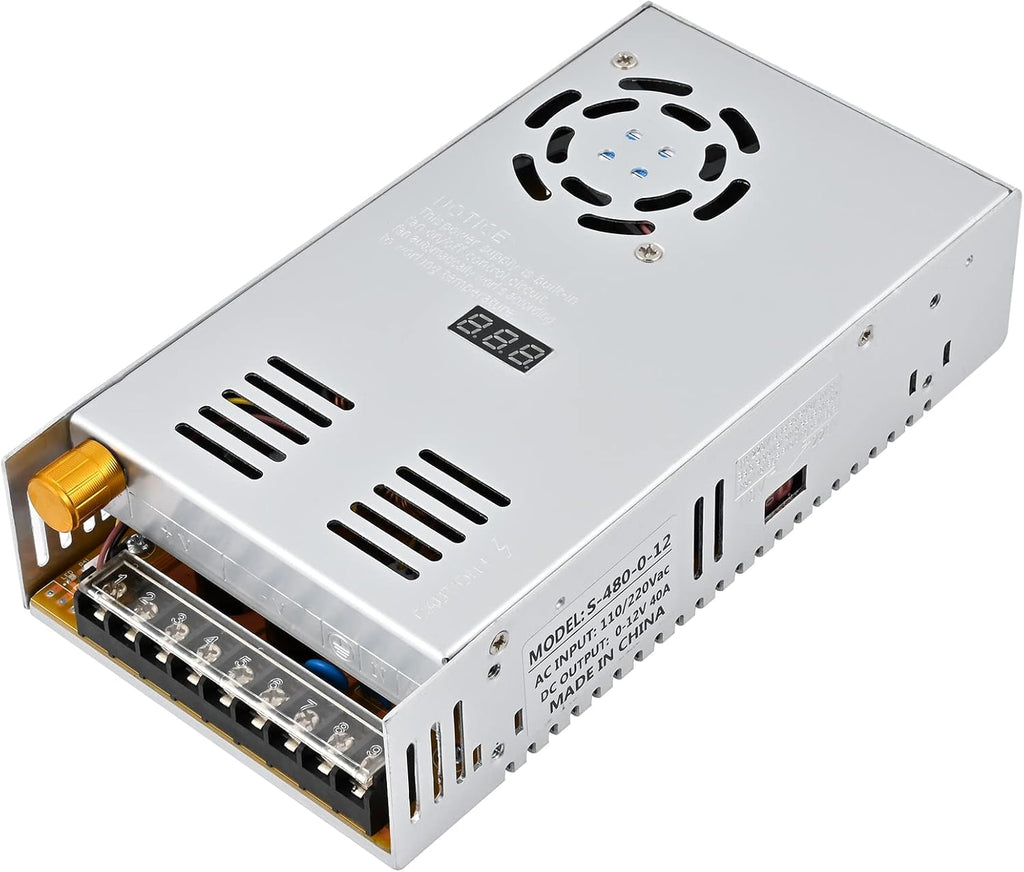 480W DC Output 0-12V Adjustable Switching Power Supply Pack of 2 T63885