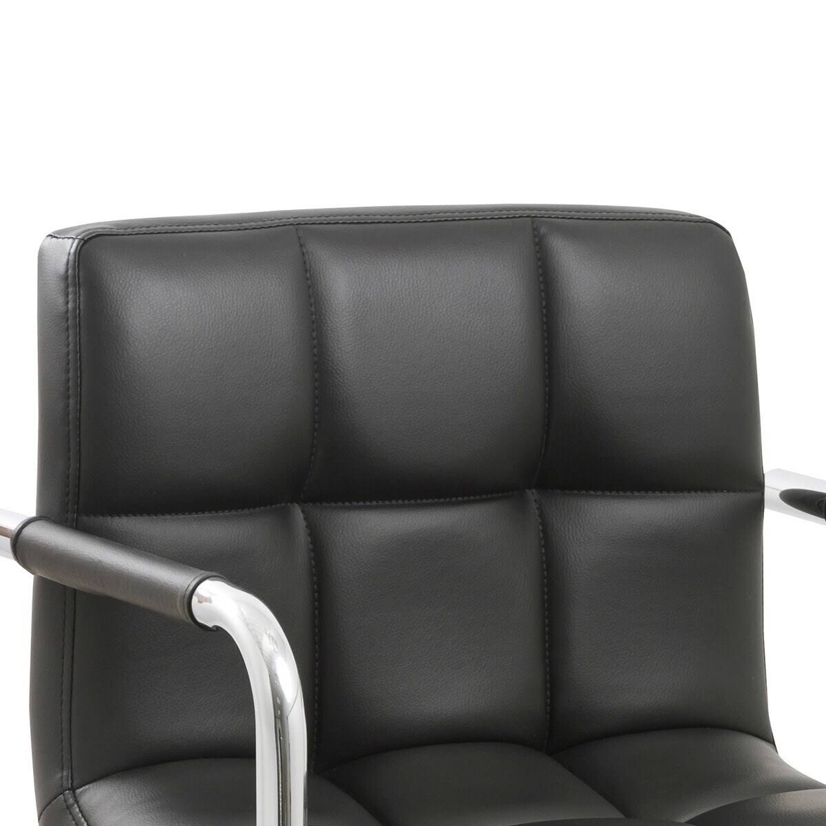 Black Faux Leather Swivel Barstools Set of 3 U288