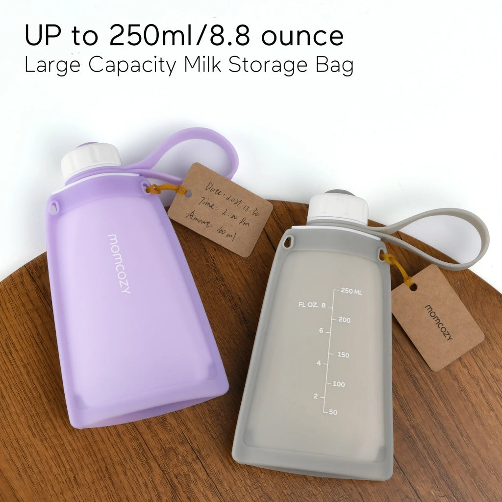 Reusable Silicone Breastmilk Storage Bags, 8.5oz/250ml 5Pcs Q3160