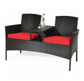 Red Rattan Conversation Set B564