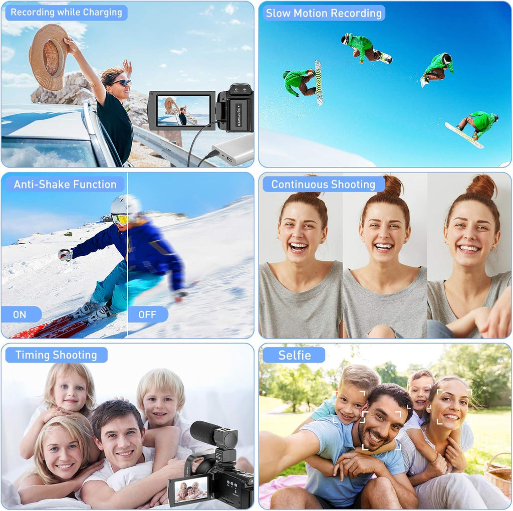 4K 48MP Ultra HD WiFi Digital Camera Camcorder with Microphone B740378