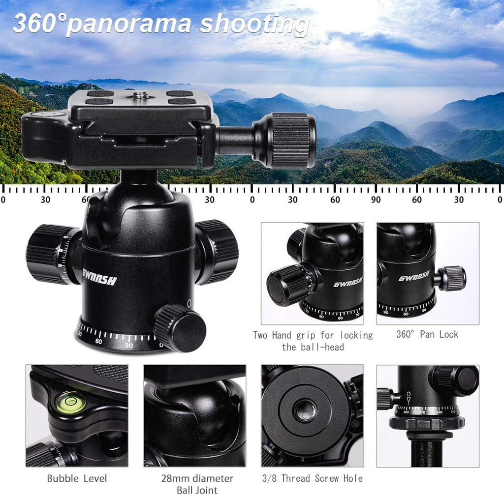 58" Aluminum Travel Tripod with Ball Head M366508