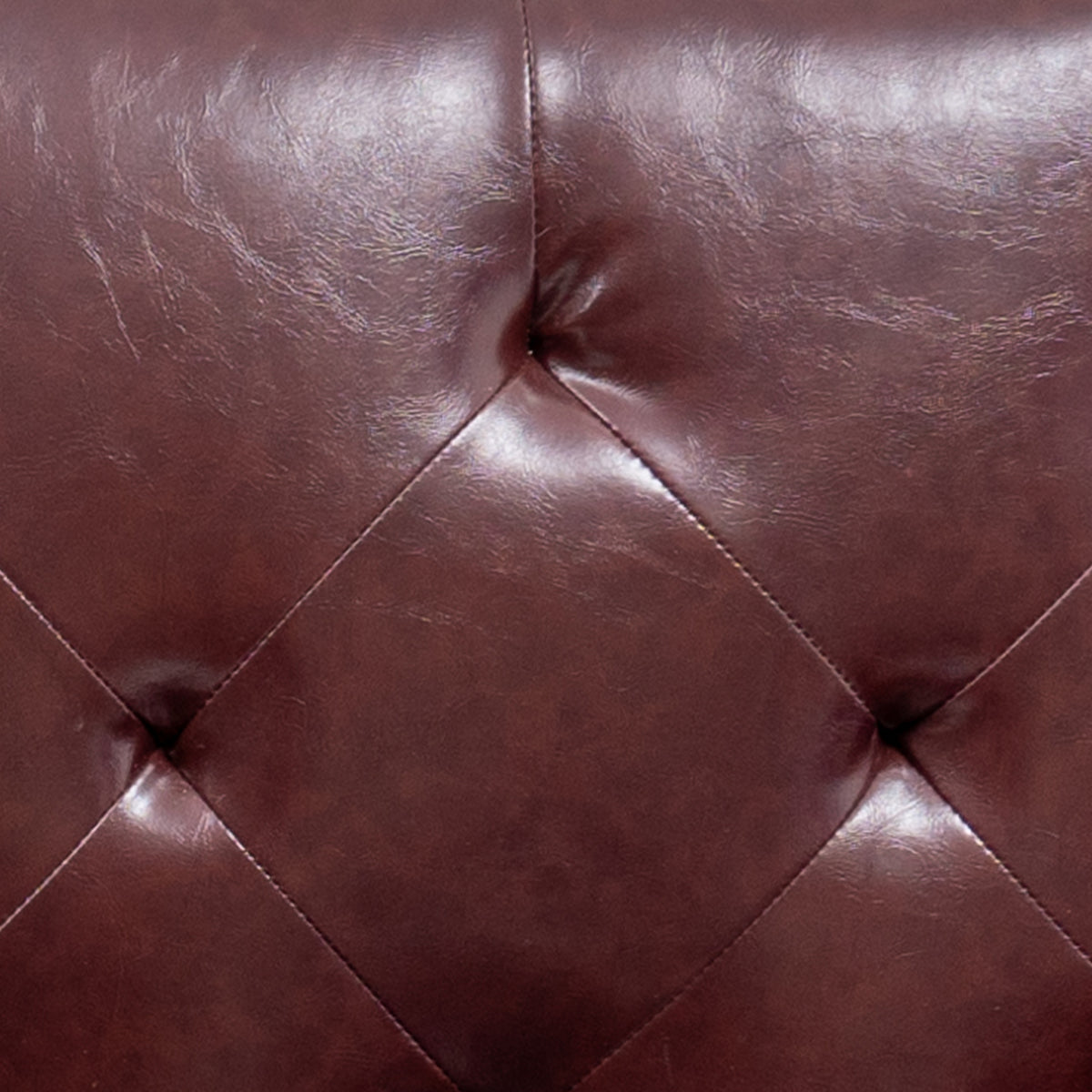 Brown PU Leather Convertible Sofa Bed Loveseat with 2 Pillows G858
