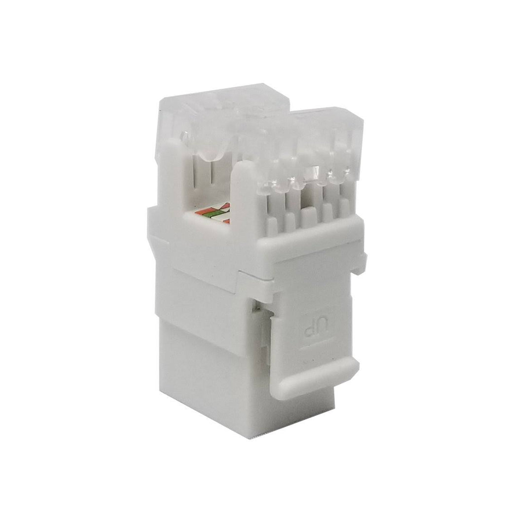100 Pack Cat6 White Network Ethernet Keystone Jack 180 Degree B72560