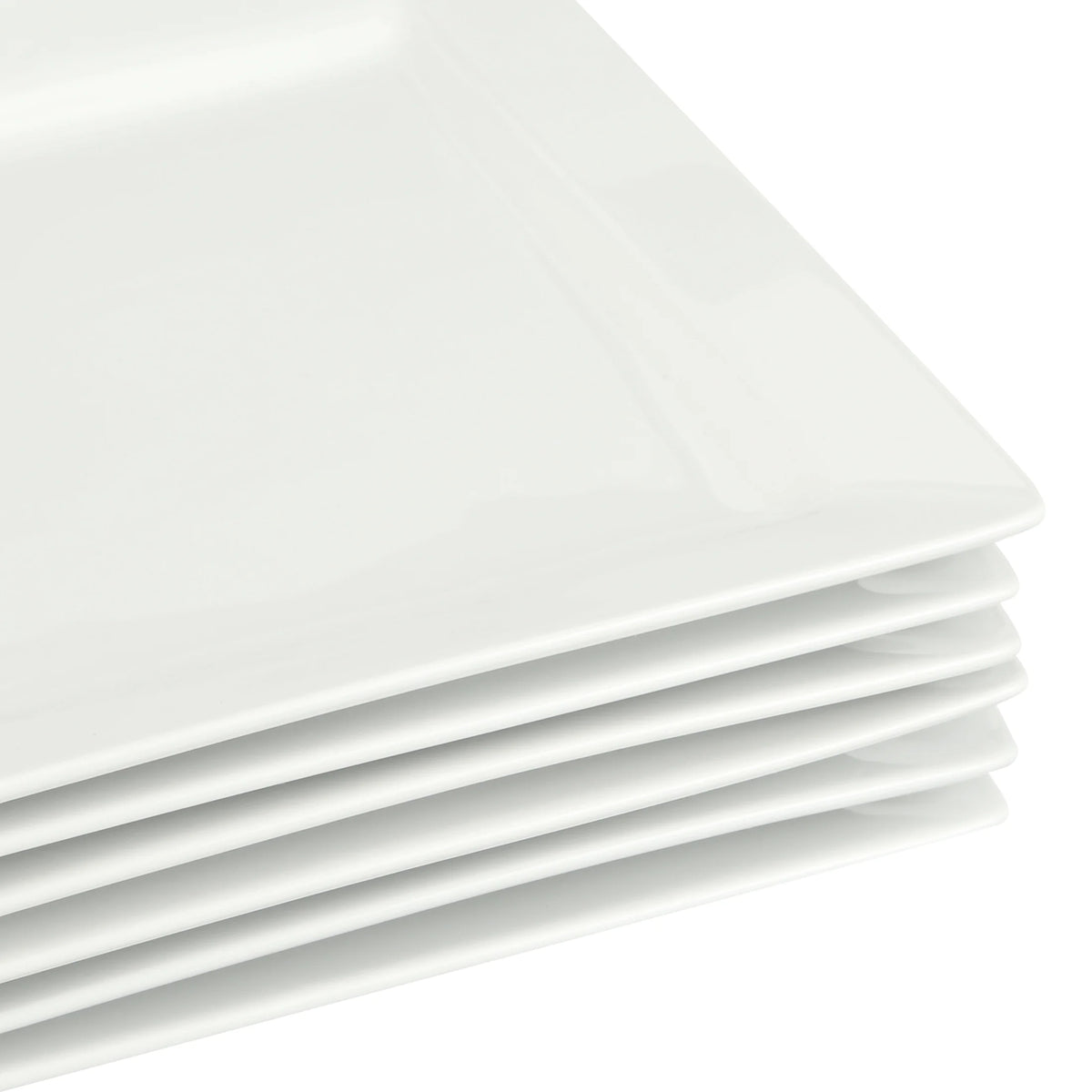 White Porcelain Dinner Plates, Set of 6 H39054