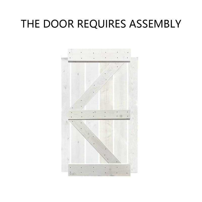 White 60 x 84 Barn Door with Hardware Kit A8920