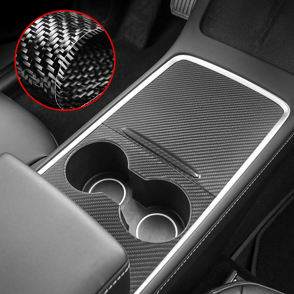 Carbon Fiber Center Console Wrap Kit for Tesla Model 3 Model Y S72139