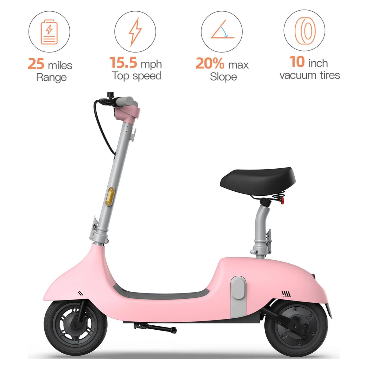 Electric Scooter with Seat, 10inch Vacuum Tires A59942