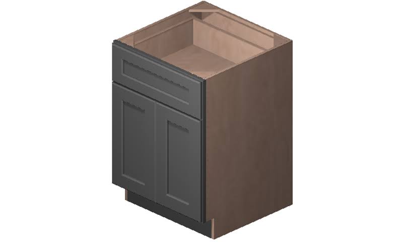 Grey 2 Door 1 Drawer 1 Shelf Base Cabinet I527864