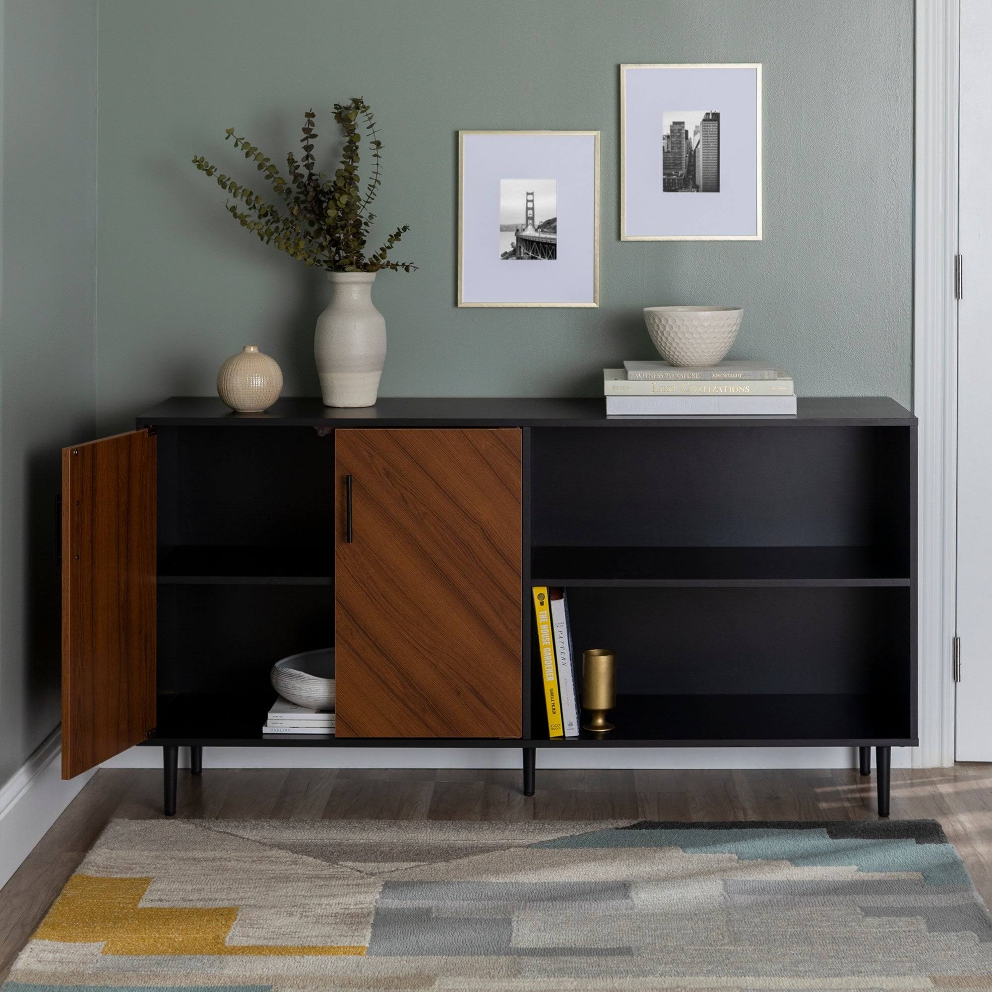 58-Inch TV Console (Black / Acorn Bookmatch) L178176