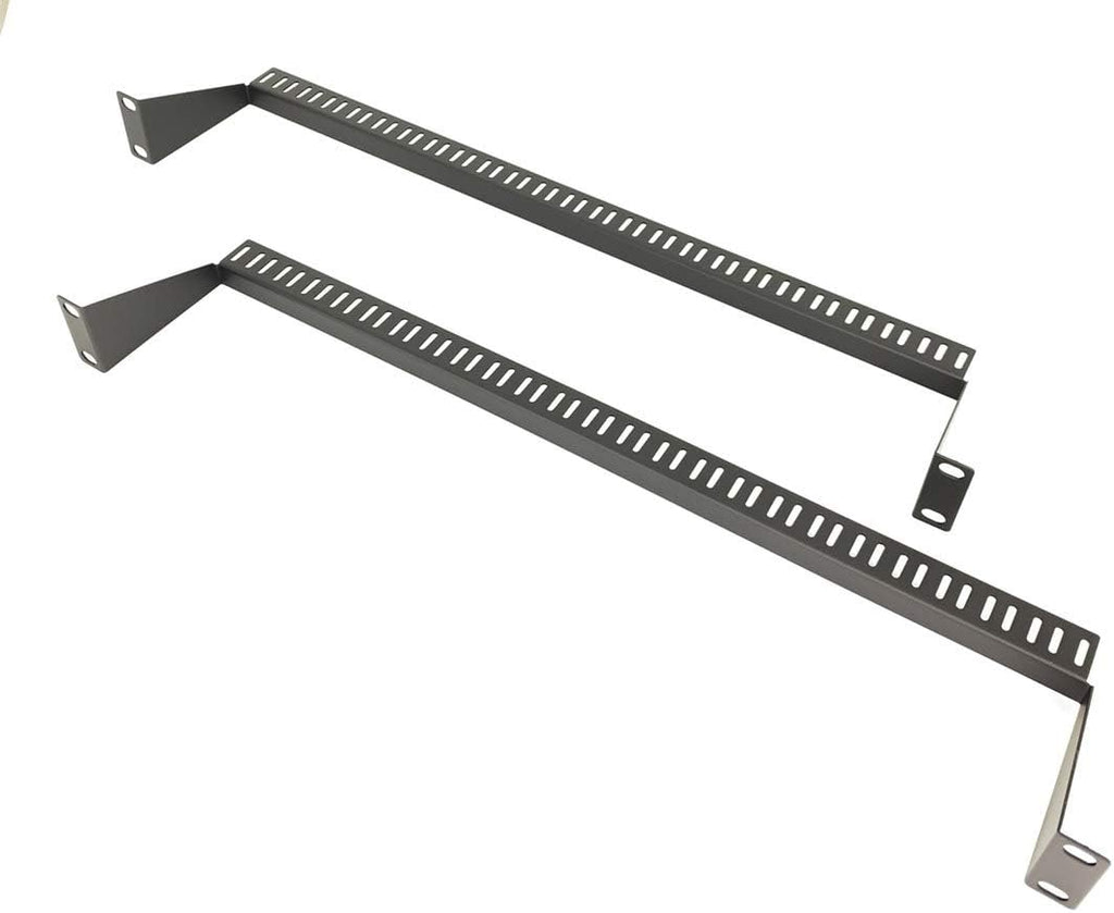 2 Pack 1U Horizontal 19-Inch Rack Mount Cable Management Support Bar Bracket Panel Black G95016