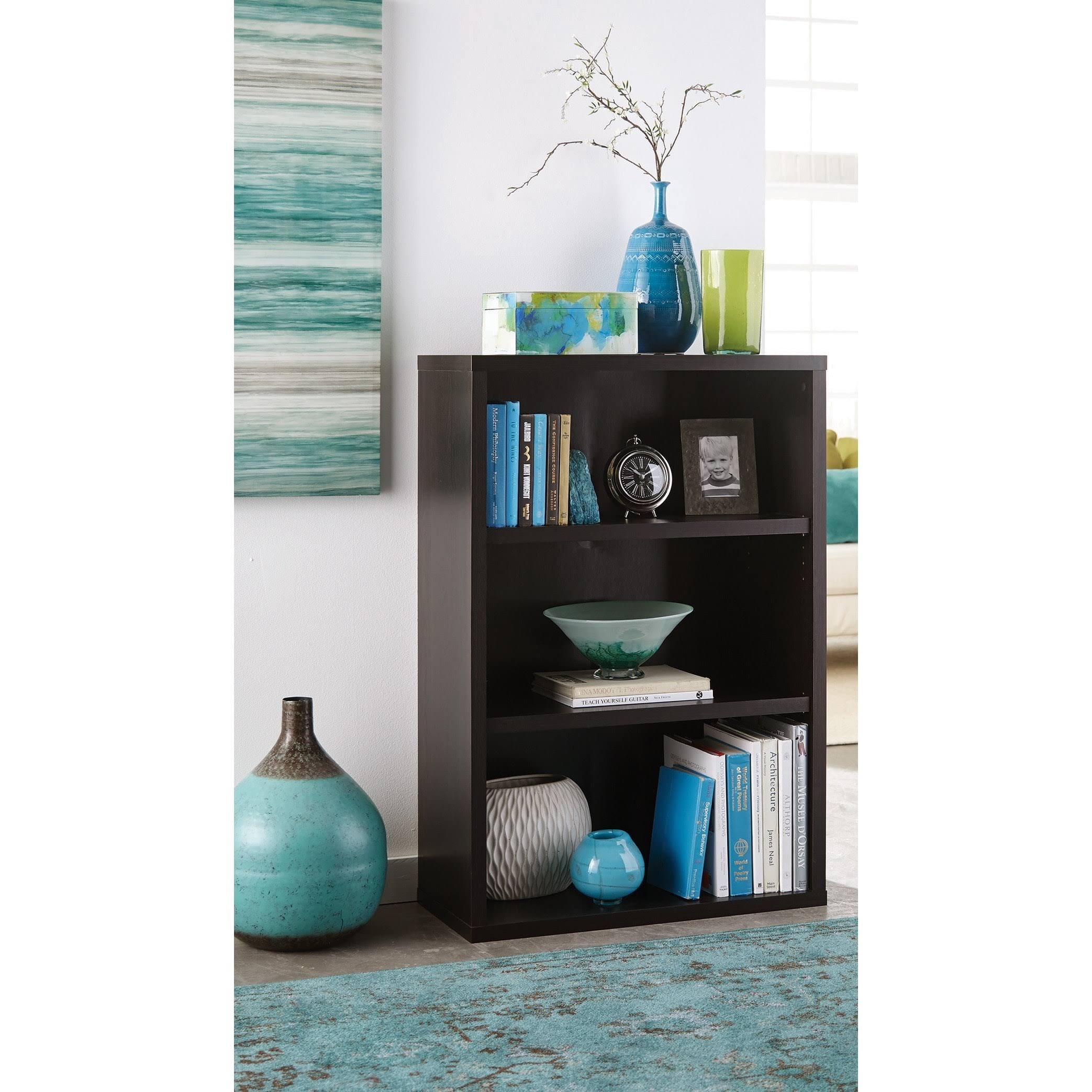 3-Shelf Bookcase Black Walnut J7799