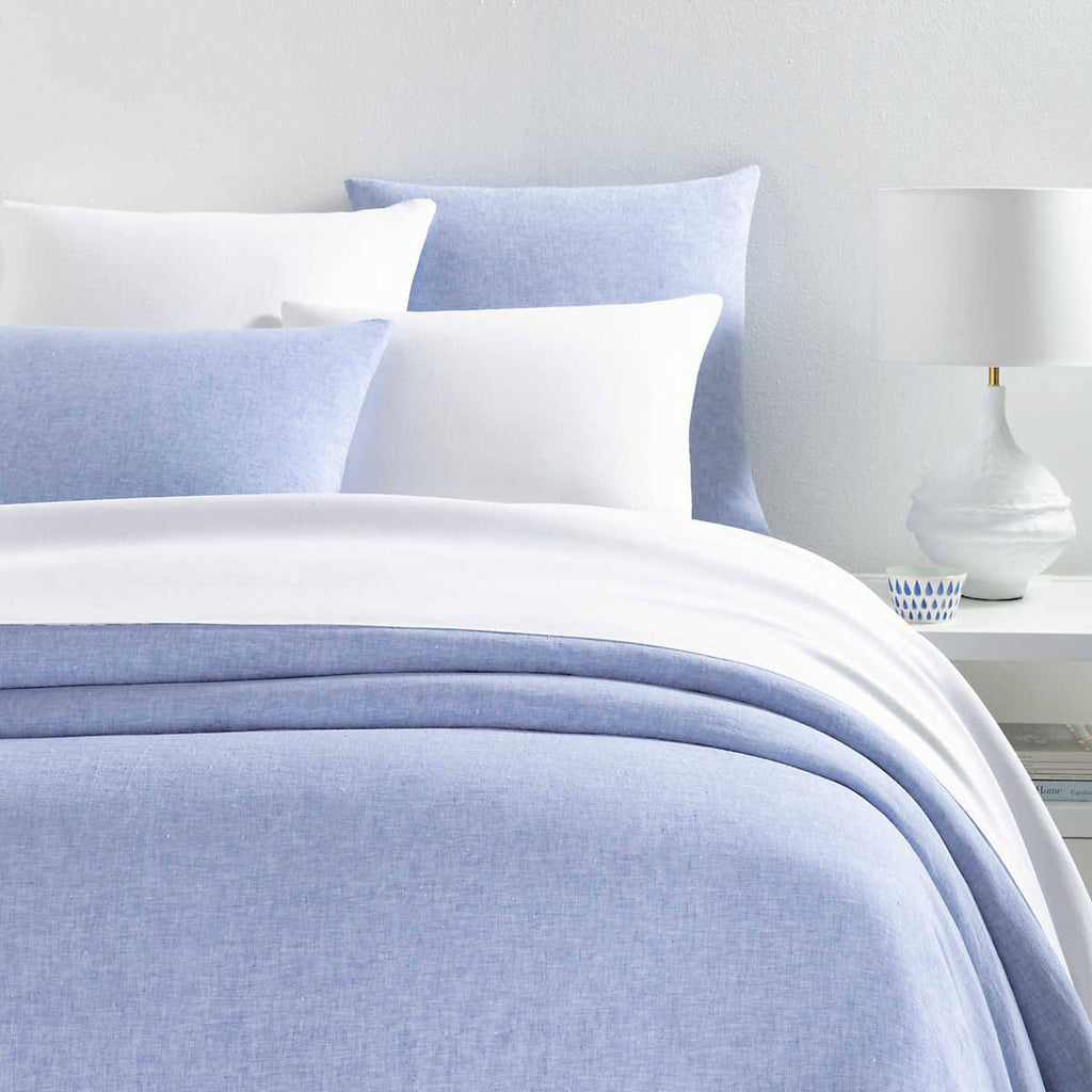 French Blue Linen Duvet Cover Twin S259627