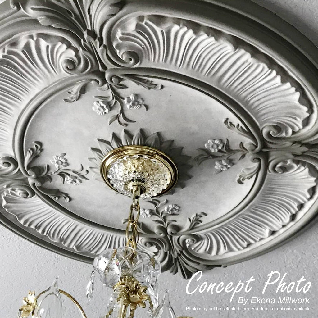 18 1/2x22OD x 3 7/8x22ID x 1x22P Hand-Painted Pearl White Ceiling Medallion G16475