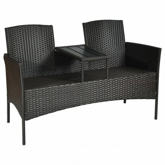 Red Rattan Conversation Set B564
