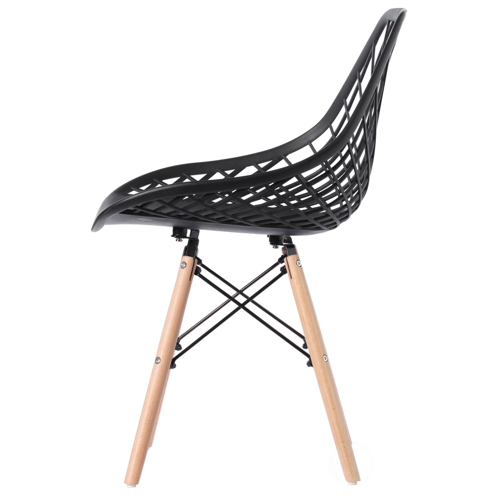 Black Set of 4 Plastic Dining Chair U974