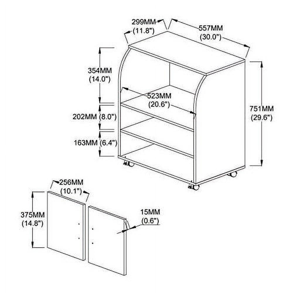 White Microwave Kitchen Cart A74997