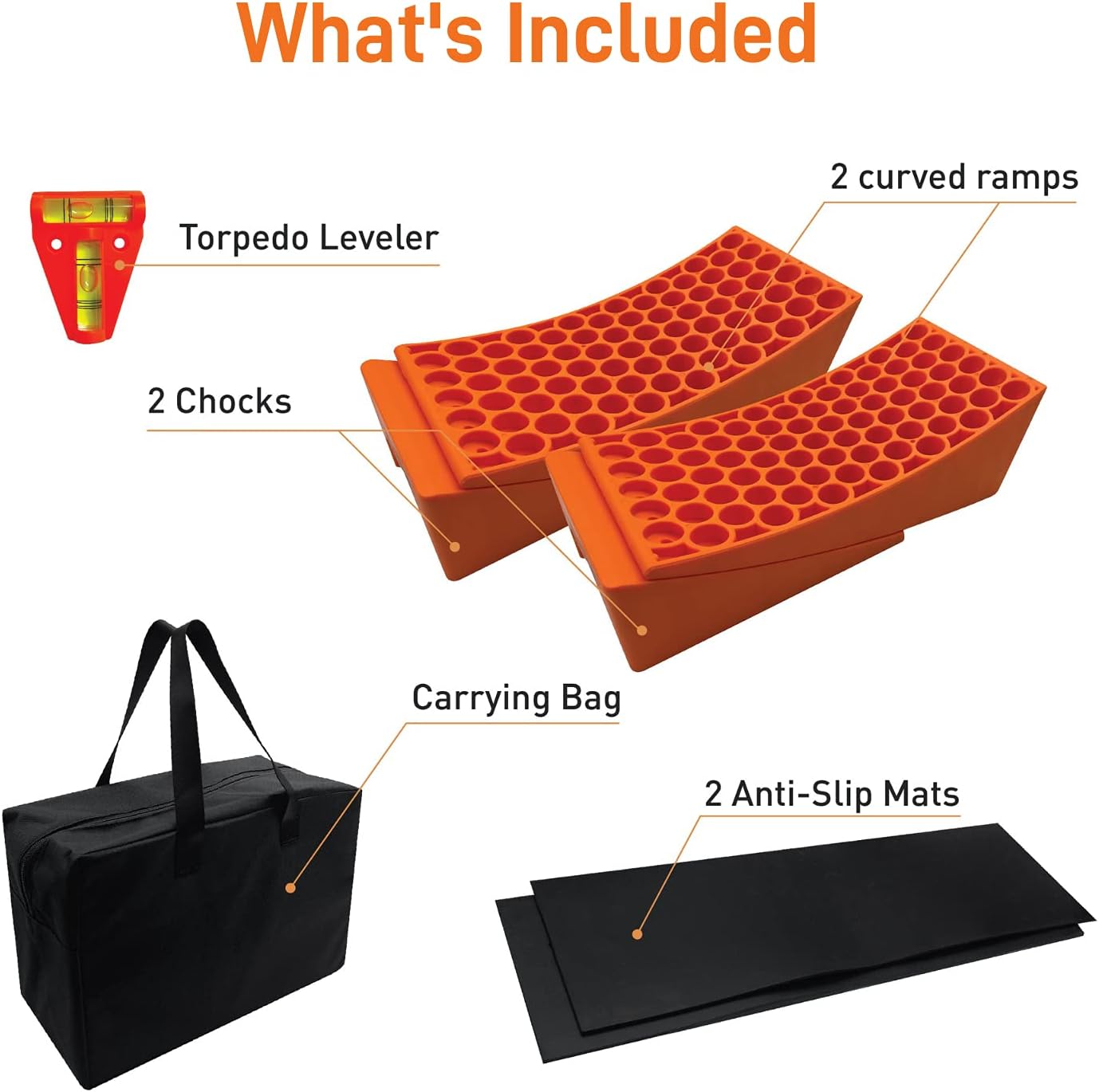 2 Pack Camper Leveling Blocks with Non-Slip Mats and Carry Bag B19075
