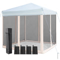 10' x 10' Outdoor Pop-up Canopy Tent with Mesh Sidewalls T4981